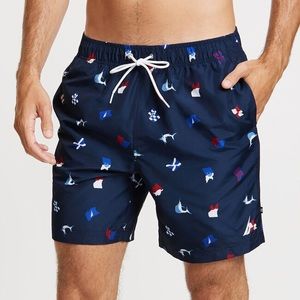 (NWT) Nautica Swim Trunk in Sailing Flag Print